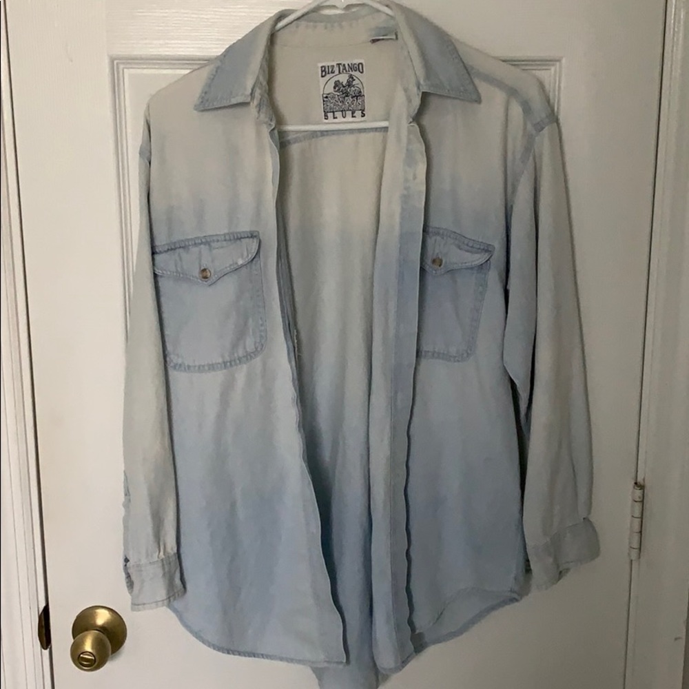 Light washed denim button down